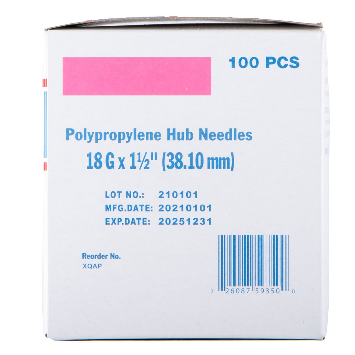 Jeffers Poly Hub Hypodermic Needles for Veterinary Use, Box of 100